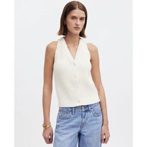 Madewell Cutaway Sweater Vest Bright Ivory